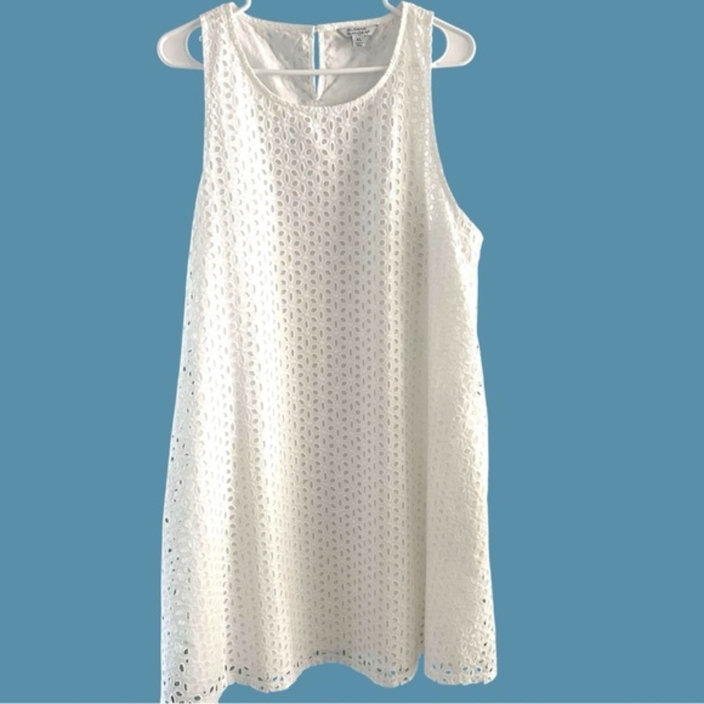 Sloane Ranger White Eyelet Sleeveless Dress
